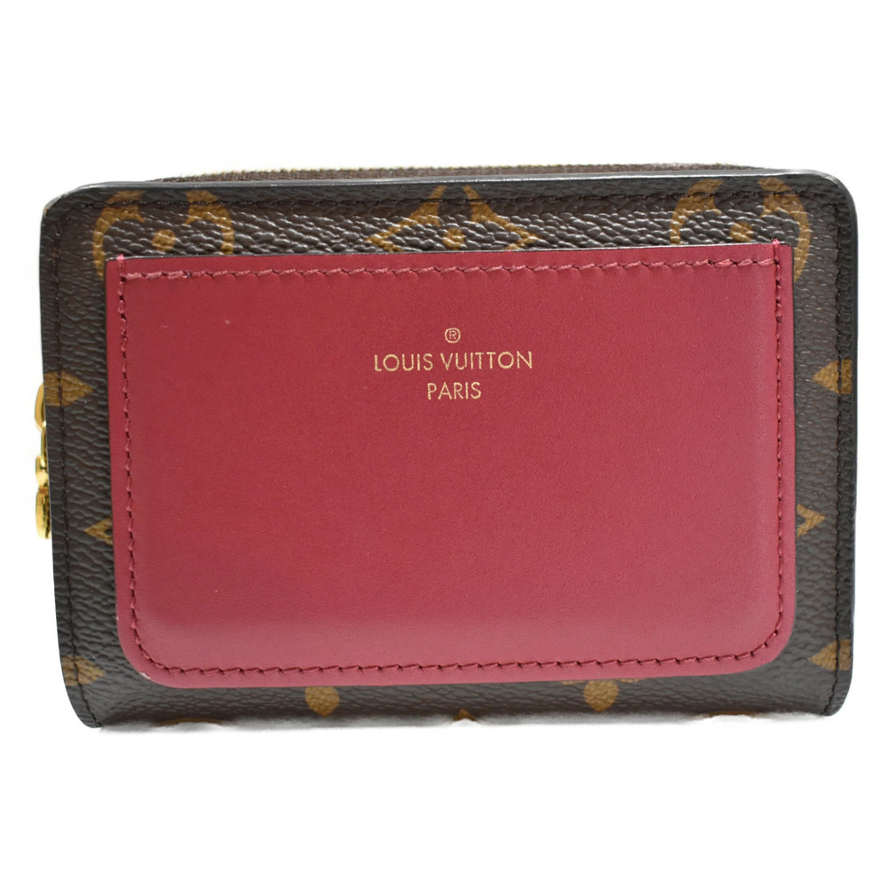 Louis Vuitton Portefeuille Lou Monogram Fuchsia Pink Brown Wine Red Folding